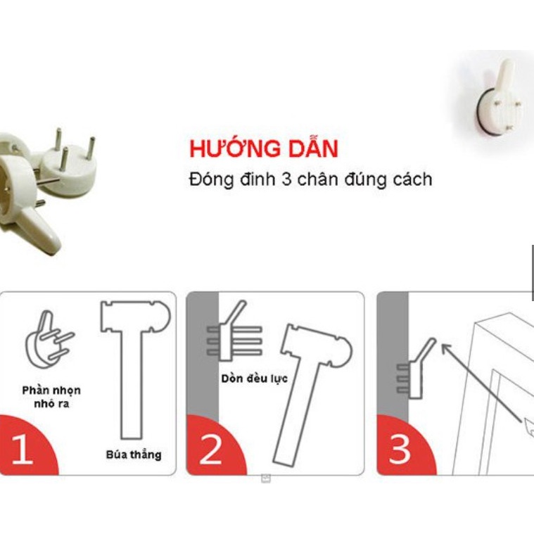 Móc đinh đóng tường treo tranh, vật dụng gia đình