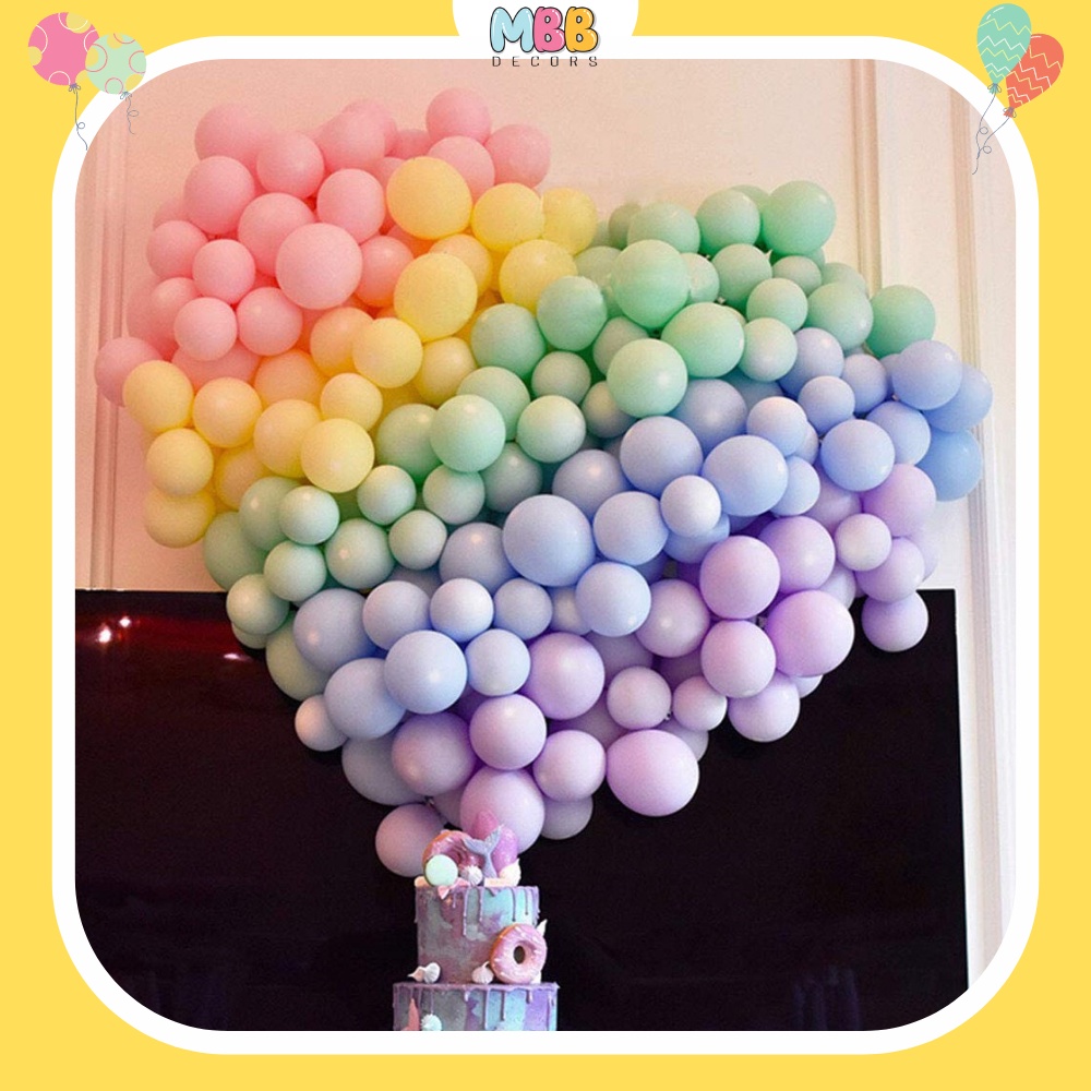 [TPHCM] Set 10 Bóng Bay Trang Trí Sinh Nhật Màu Pastel Size 10 Inch, Bóng Trang Trí Đám Cưới, Trung Thu Trăng Rằm