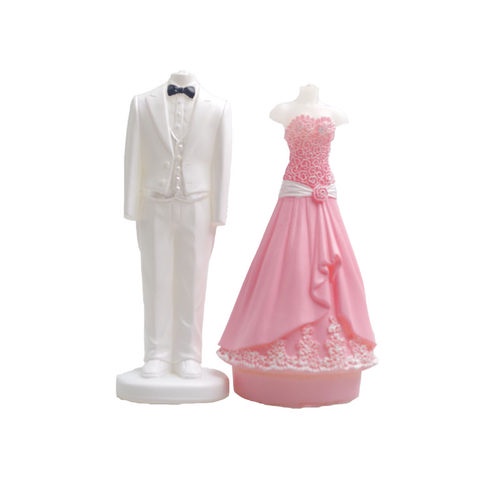 Khuôn silicone 3D tự làm thủ công nến thơm thạch cao khuôn kẹo bánh hình Cô dâu Chú rể wedding