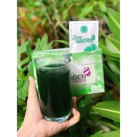 Diệp lục Colagen đẹp da hết mụn mờ thâm nám, bổ sung 1kg rau xanh