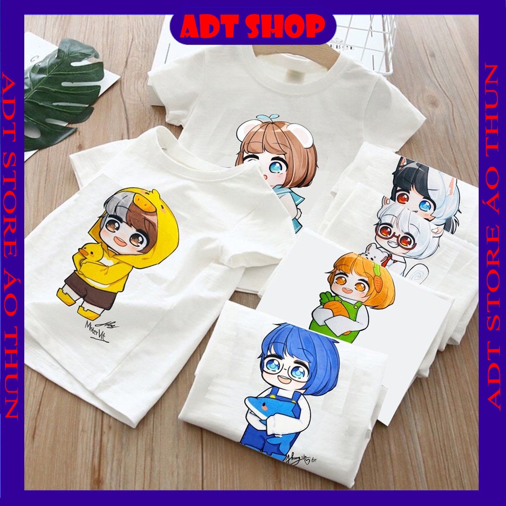 Áo thun Hero Team - in hình phong cận - miter vịt - kairon - samy - simy chibi cực đáng yêu cho bé