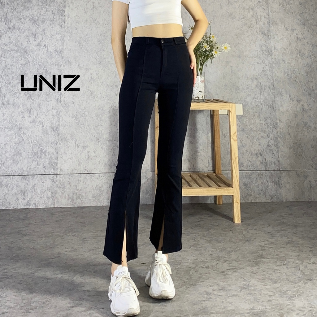 Quần Jean Giấy Loe Xẻ Trước Uniz Q899