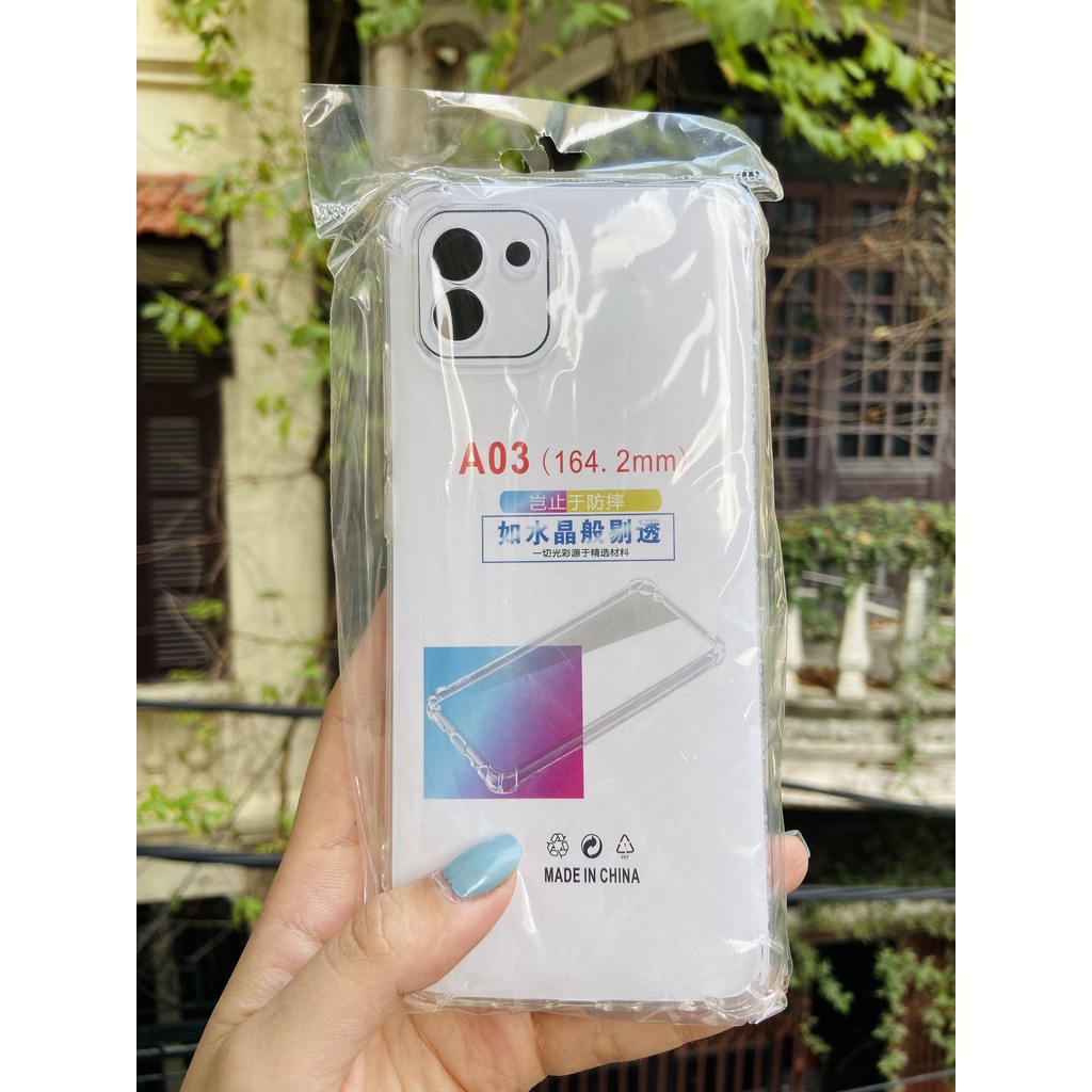 Ốp lưng chống sốc cho samsung a03, SAMSUNG A03 dẻo trong suốt, mềm mịn, chống va đập