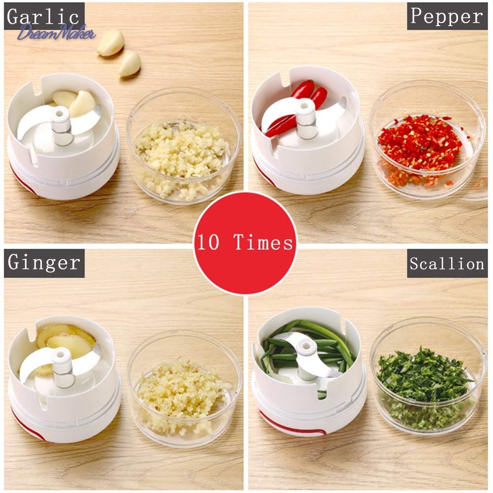Máy xay tỏi, ớt, gừng mini cầm tay dây rút tiện dụng