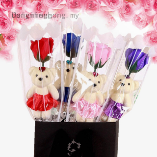 Bó hoa hồng sáp thơm hình gấu Teddy dễ thương