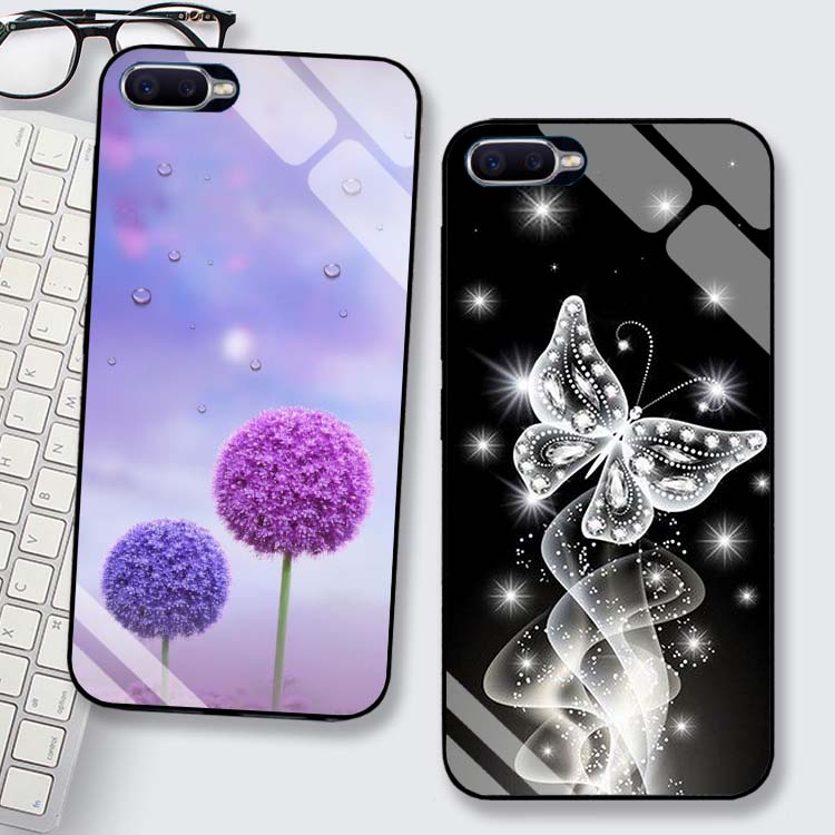 Ốp Lưng OPPO A7, F9, A12, A5s Lưng kính cường lực Sang Trọng, Sáng Bóng