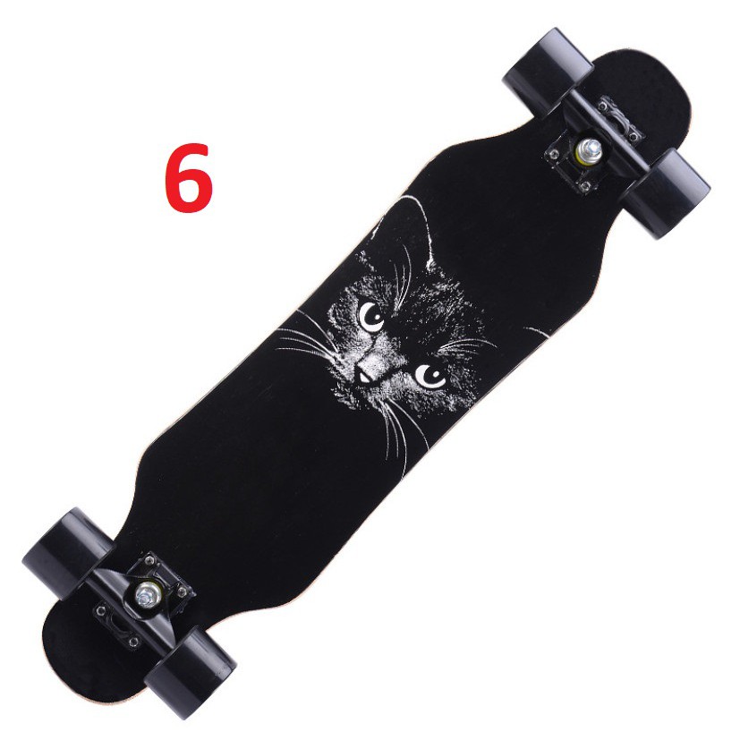 Ván trượt thể thao Longboard gỗ nhám 7 lớp in hình
