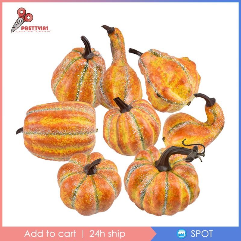 [Prettyia1] Đồ Trang Trí Bàn Ăn Hình Bí Ngô Halloween Bằng Xốp DIY