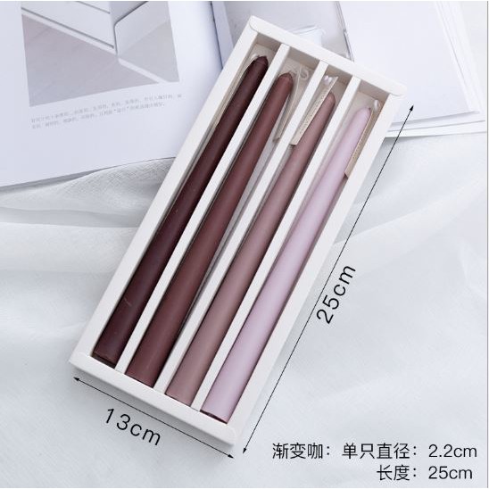 Set nến cây sáp thơm sắc màu bày bàn, trang trí nhà cửa, quán cafe