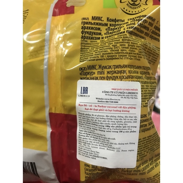 Kẹo Socola Nga 500g parkur các vị date 9/2024