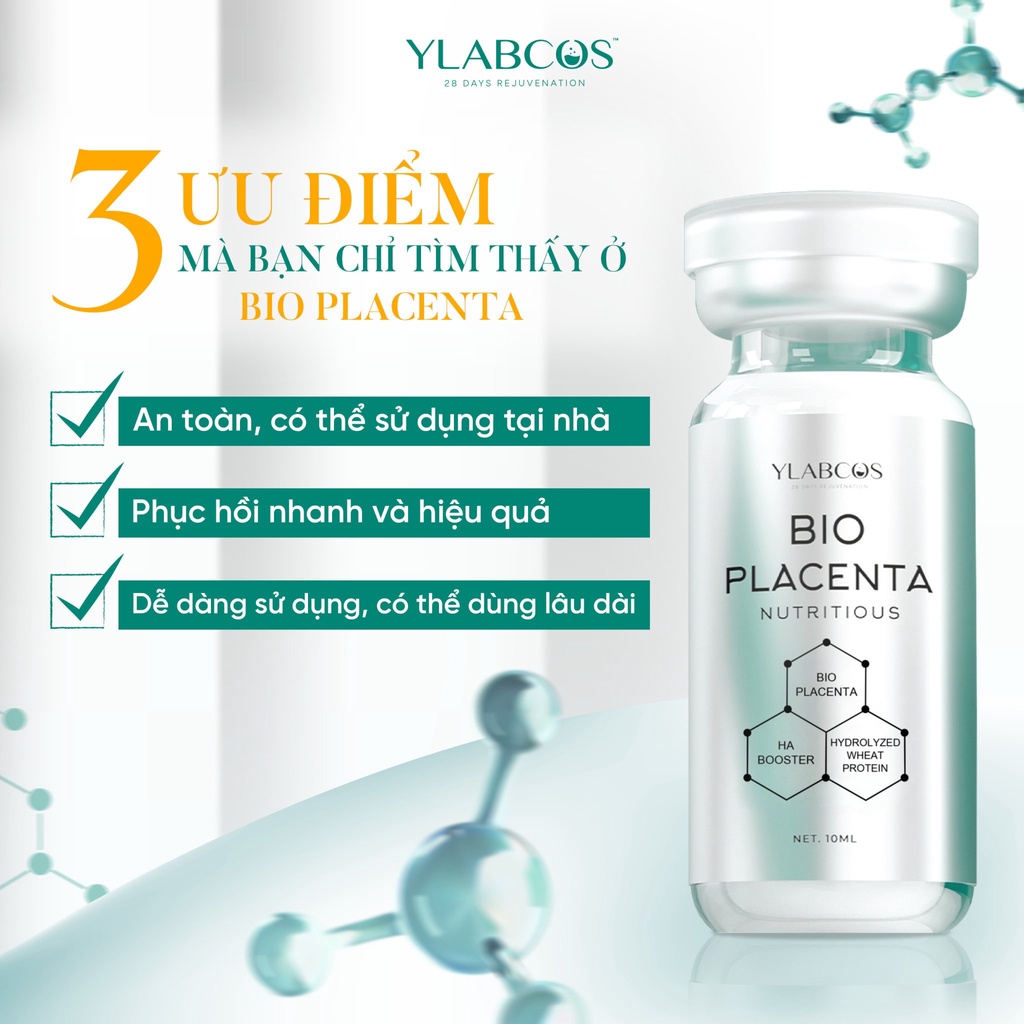 Bio Placenta Huyết Thanh Siêu Phục Hồi Ylabcos ,Giúp Dưỡng ẩm da,ngăn ngừa lão hóa,làm mờ vết thâm,nám,sạm,tàn nhang
