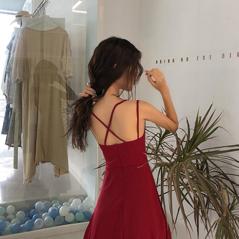 Đầm Maxi XIAOZHAINV 2 Dây Mảnh Form Dài Xẻ Tà | BigBuy360 - bigbuy360.vn