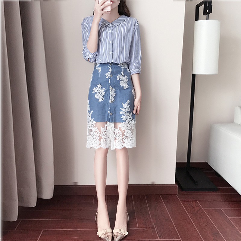 (Bán Lỗ ) Sét đồ công sở gồm áo sơ mi kết hợp chân váy đò cao cấp