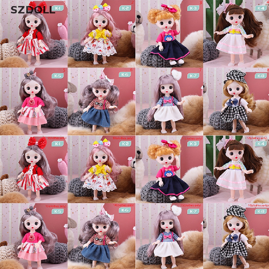 Búp Bê Khớp Động Mắt 3D Mini 16cm 13Cm Có Thể Di Chuyển DIY