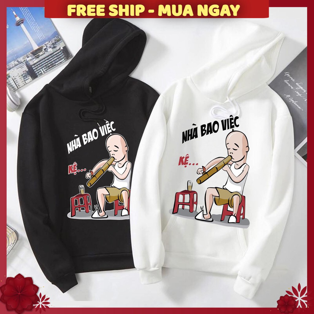 ÁO HOODIE NAM ❤️FREESHIP❤️ áo khoác NAM NỮ VẢI NỈ NHIỀU MÀU ( NHÀ BAO VIỆC )  FREE SIZE DƯỚI 65KG | BigBuy360 - bigbuy360.vn