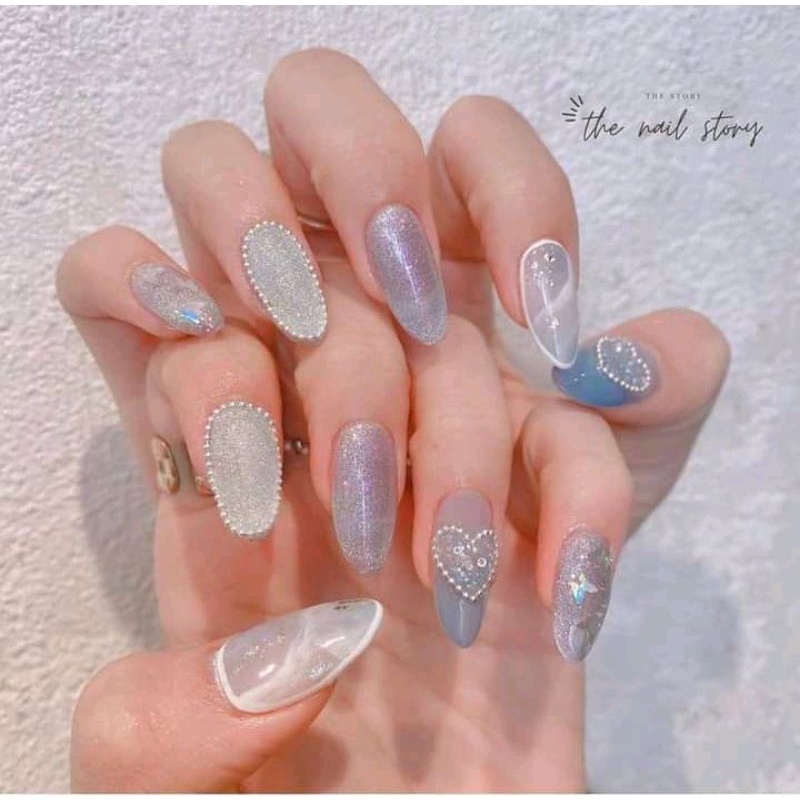 Nail box móng thiết kế phong cách trung hàn sang chảnh