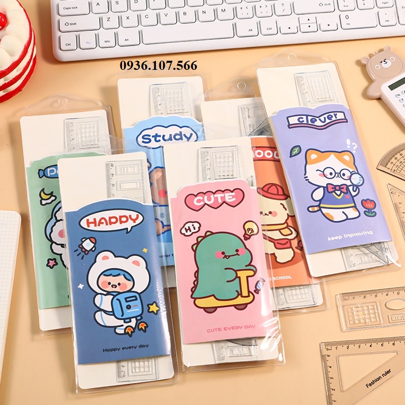 Sỉ 20 Bộ thước kẻ, Bộ eke 18cm - 20cm,