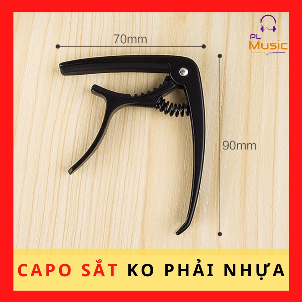 Capo guitar có đuôi móc chốt đàn màu đen cao cấp PL CP03