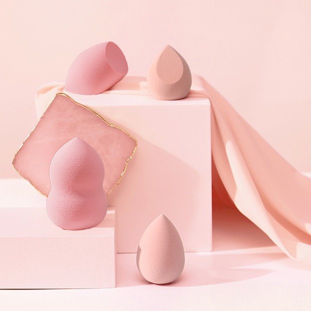 SET túi 3 Bông Mút Trang Điểm Tán Kem Nền Hình Hồ Lô, Giọt Nước ( Ngẫu Nhiên)