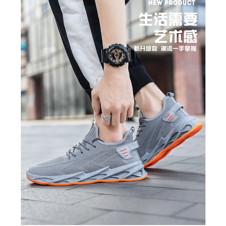 Giày sneaker nam thể thao vải sợi Đế Xoắn Xám DFF3 mẫu mới nhất