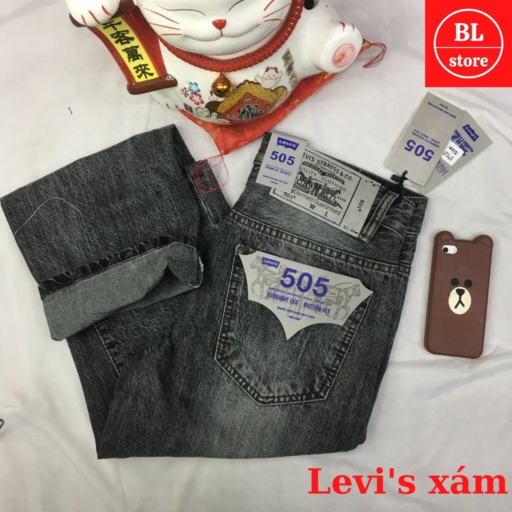 Quần jean nam ống suông trơn LEVI, bò nam dáng form rộng thoải mái phong cách