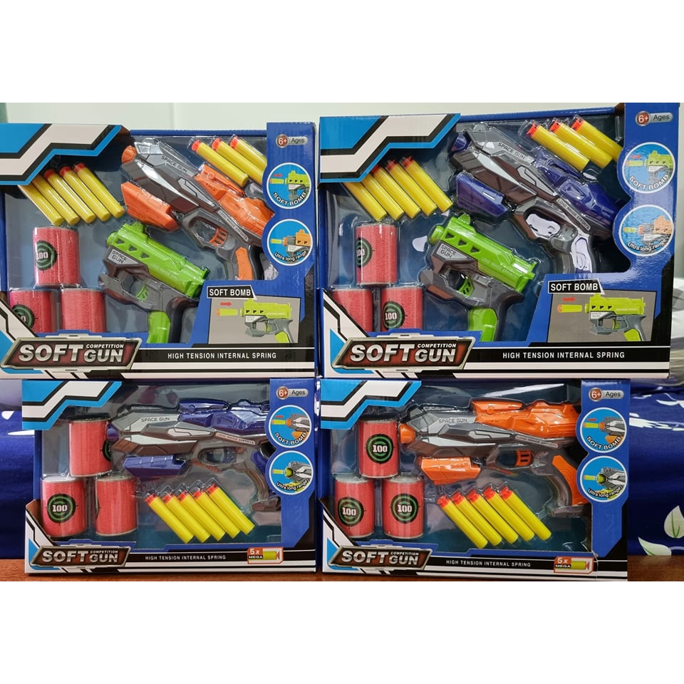 Đồ Chơi Dual Piston Dính Xốp Dùng Cơ Vận Động Ngoài Trời Kiểu Nerf