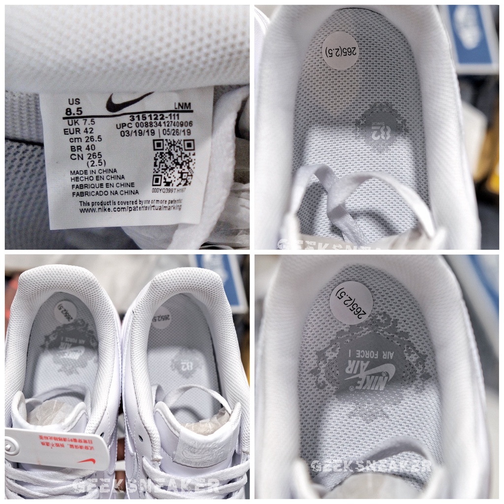 [GeekSneaker] BEST QUALITY - Giày Air Force 1 All White - BC Factory