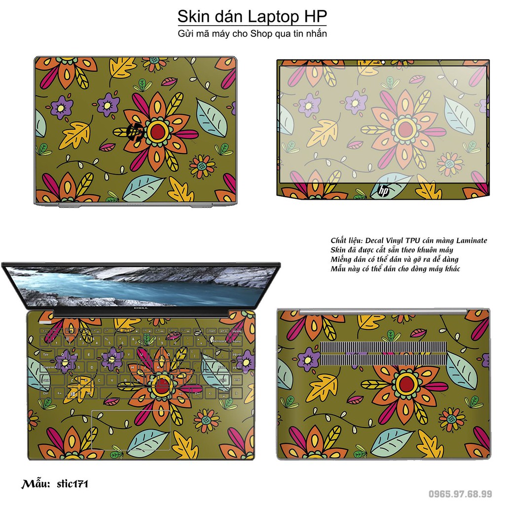 Skin dán Laptop HP in hình Hoa văn sticker _nhiều mẫu 28 (inbox mã máy cho Shop)