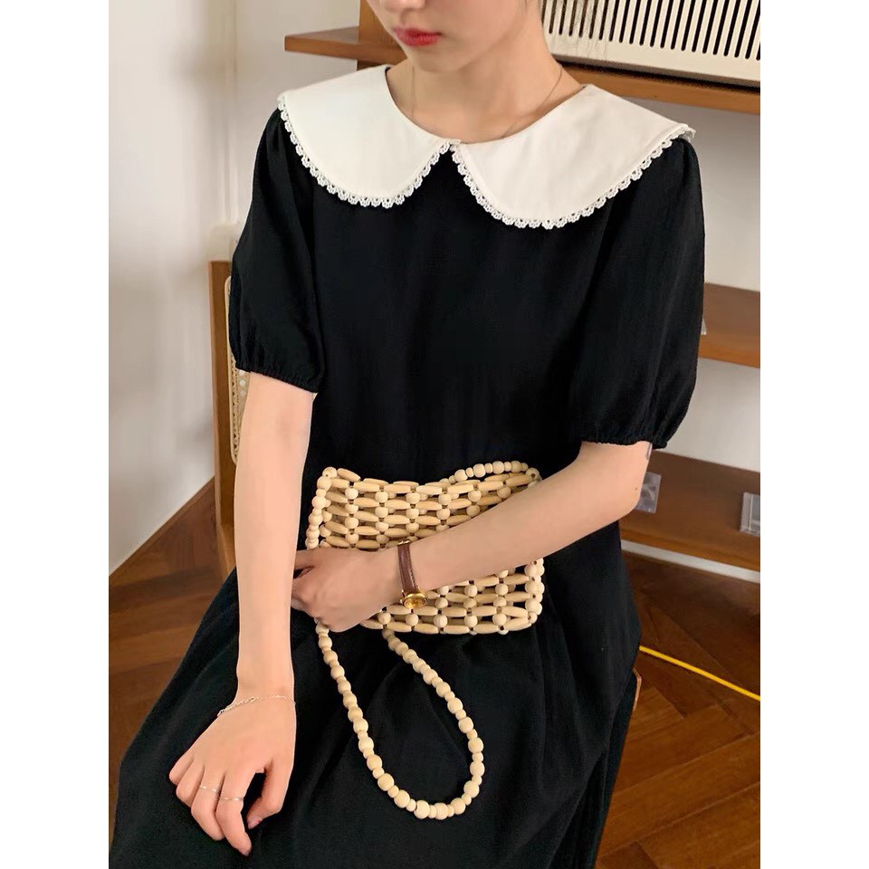 Váy nữ tiểu thư, váy dài đen cổ bèo Hàn Quốc E3 thời trang nữ emmei | BigBuy360 - bigbuy360.vn