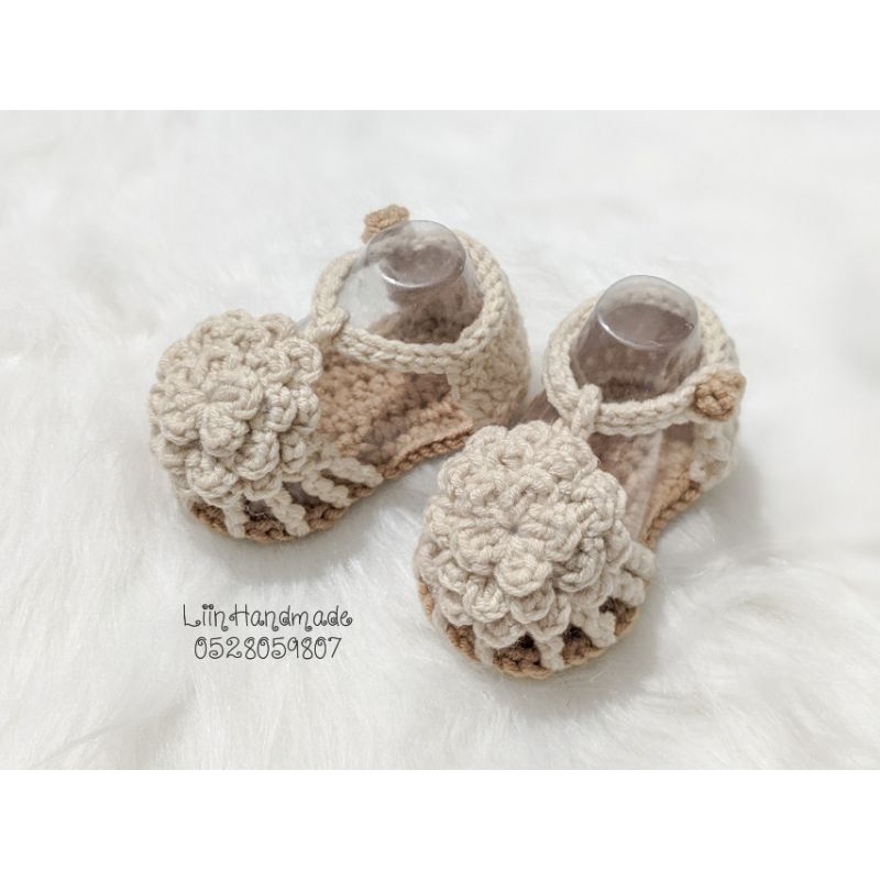 Giày bánh bèo đáng yêu cho bé gái - Giày len hoa cúc Handmade