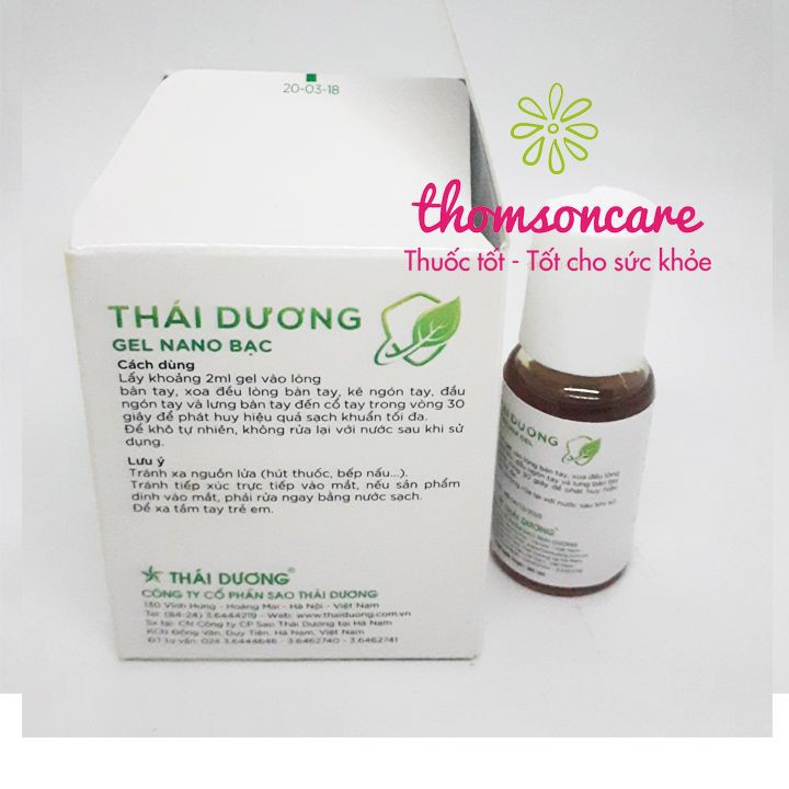 Nước sát khuẩn tay nhanh Thái dương - lọ 20ml nhỏ gọn, tiện lợi bỏ túi mang đi mọi nơi