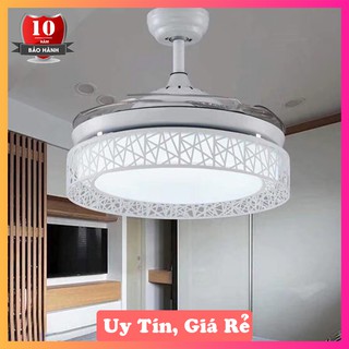 QUẠT TRẦN ĐÈN GIẤU CÁNH 6 SỐ, ĐỘNG CƠ DC TIẾT KIỆM ĐIỆN TỔ CHIM HIỆN ĐẠI - ĐƠN GIẢN - ĐẸP