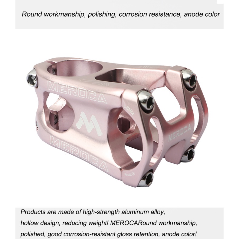 MEROCA Pô Tăng Xe Đạp Pô Tăng Ngắn Hợp Kim Nhôm CNC 31.8*50MM Pô Tăng Ghi Đông Xe Đạp Leo Núi MTB