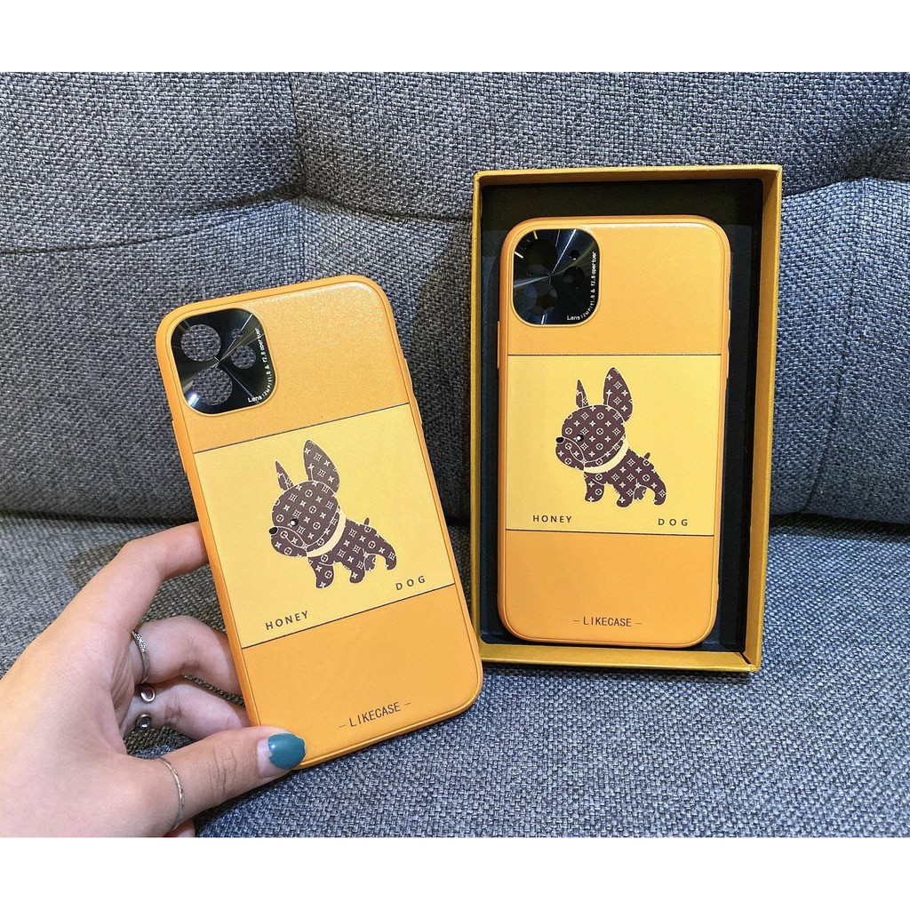 Ốp Điện Thoại Bảo Vệ Camera Họa Tiết Chó Bull LV Cho Iphone 12 12 Pro Xs Max Xr 11 8 Plus