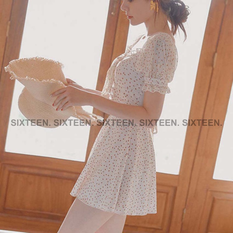 Váy Nữ, Đầm Nữ Hở Lưng Chấm Bi, Đan Lưng Dáng Xoè Dịu Dàng SIXTEEN. | BigBuy360 - bigbuy360.vn