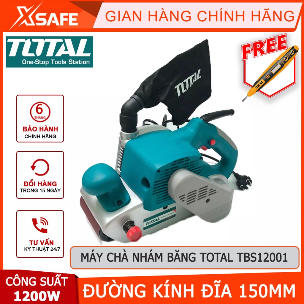 Máy chà nhám băng Total TBS12001 Máy chà cầm tay Công suất 1200W Tốc độ không tải 500 vòng/ph - Chính hãng