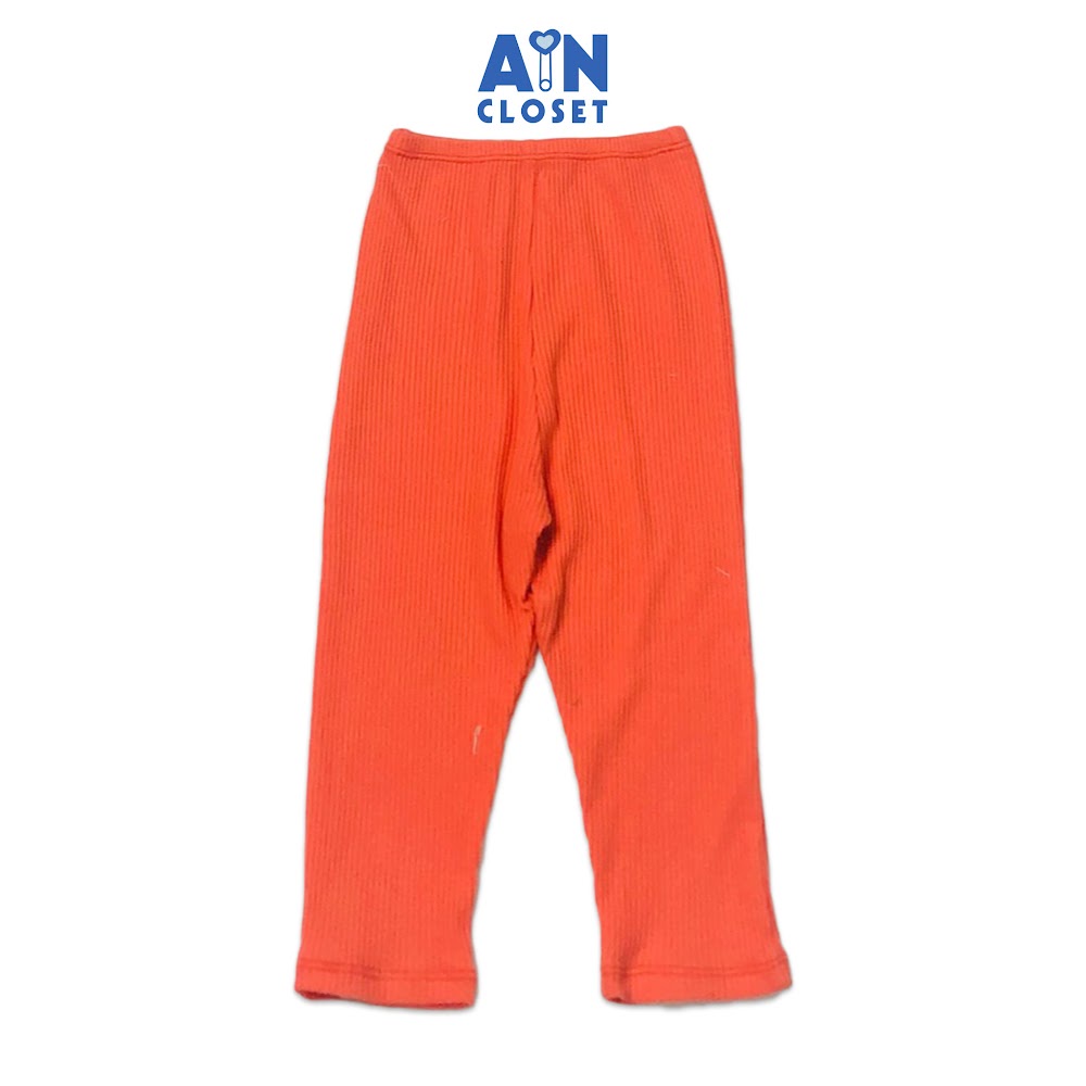 Quần Legging dài bé gái Cam trơn thun gân - AICDBG8CNPLH - AIN Closet