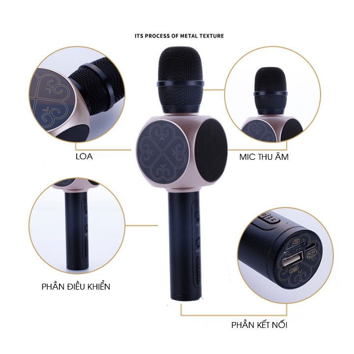 MICRO KARAOKE - MIC KHÔNG DÂY KARAOKE ĐA NĂNG KIÊM LOA BLUETOOTH ÂM THANH SIÊU BASS MIC BẮT GIỌNG CHỈNH