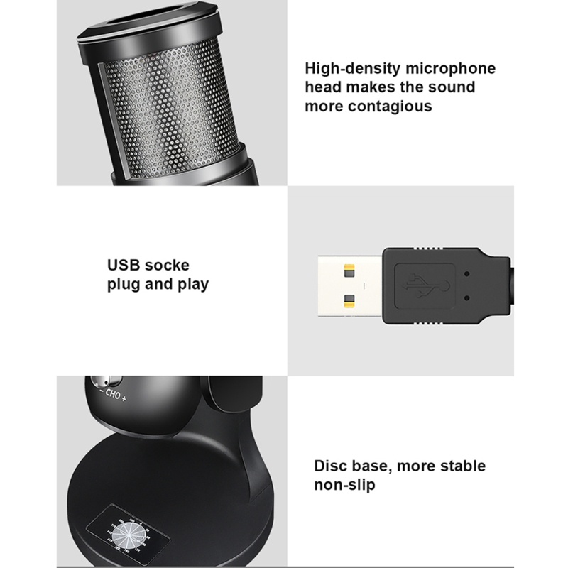 Micro thu âm đa hướng giảm tiếng ồn kết nối cổng Usb độc đáo cho máy tính