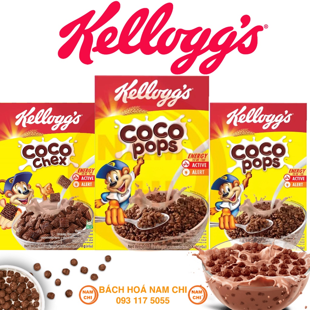 [COCO] Ngũ Cốc Ăn Sáng Kellogg's COCO CHEX COCO POPS 170G 220G 400G - Thái Lan