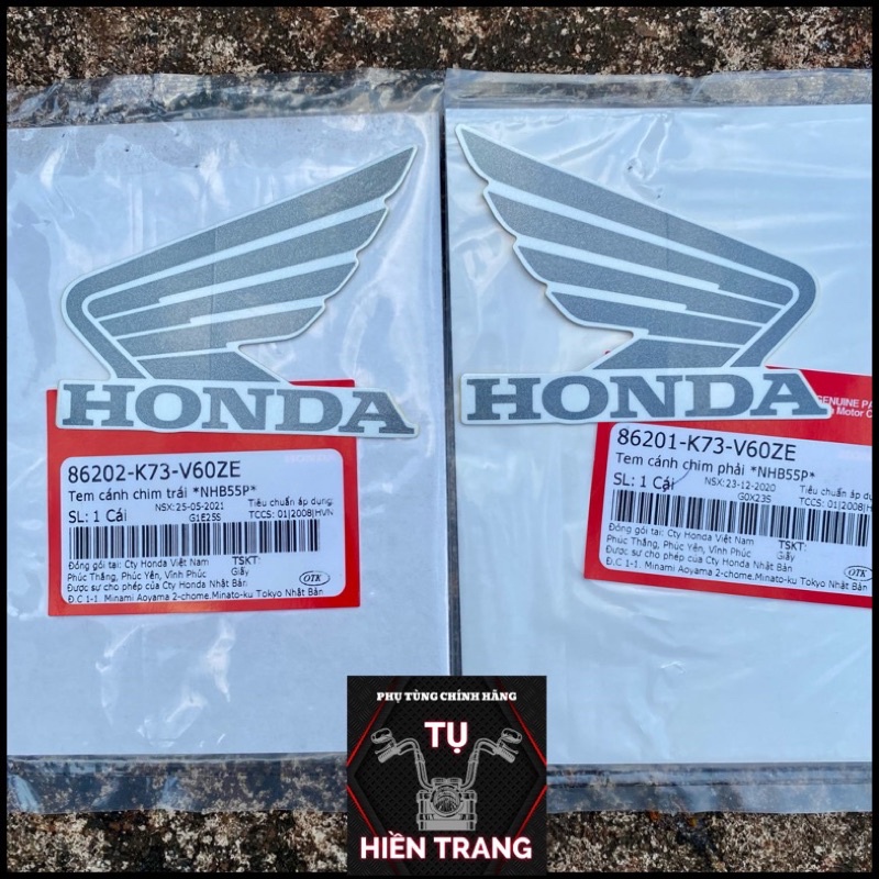 TEM CÁNH CHIM MÀU BẠC NỀN TRẮNG ZIN FUTURE 2020 MÀU TRẮNG CHÍNH HÃNG HONDA