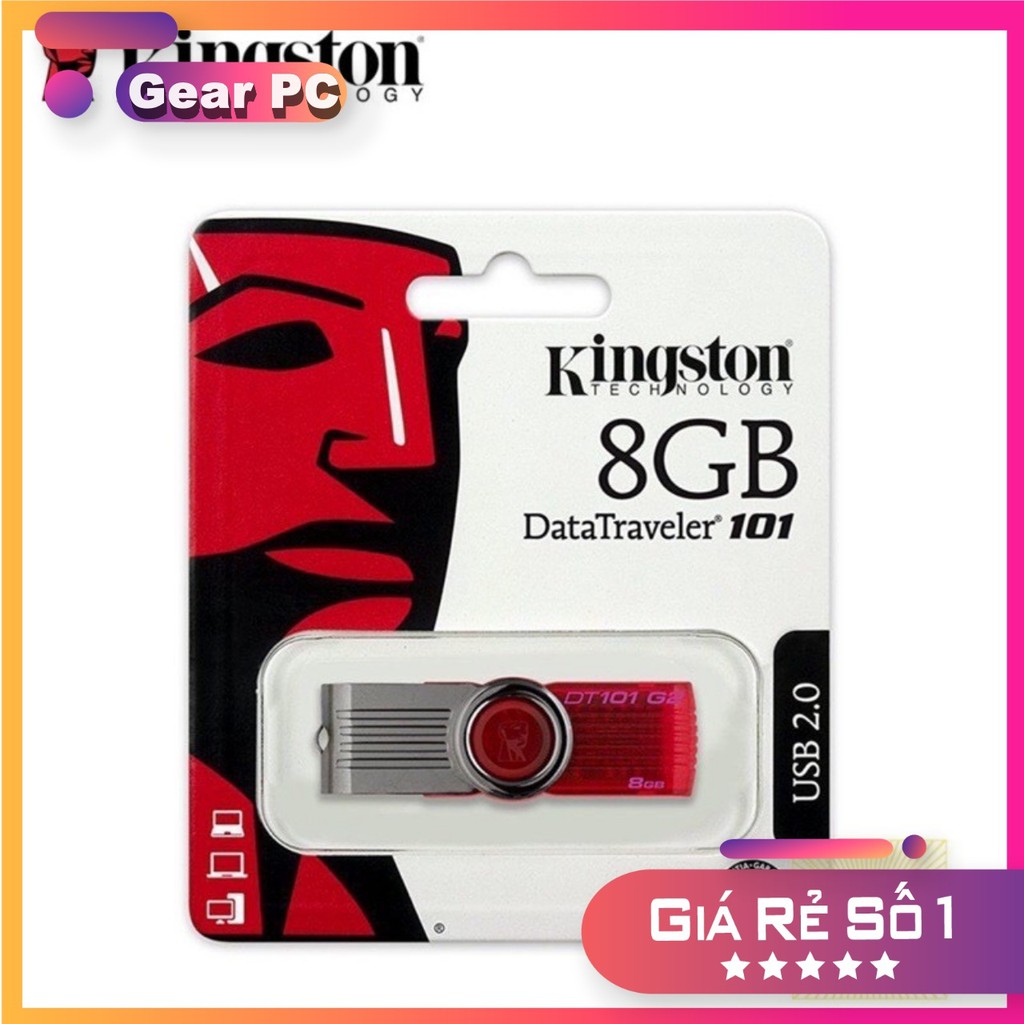 USB Kingston 8gb DT101(Hàng đủ dung lượng) - Bảo Hành Chính Hãng 3 tháng  - Máy Tính Báo Hồng