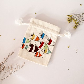 Túi rút canvas - Vẽ tay