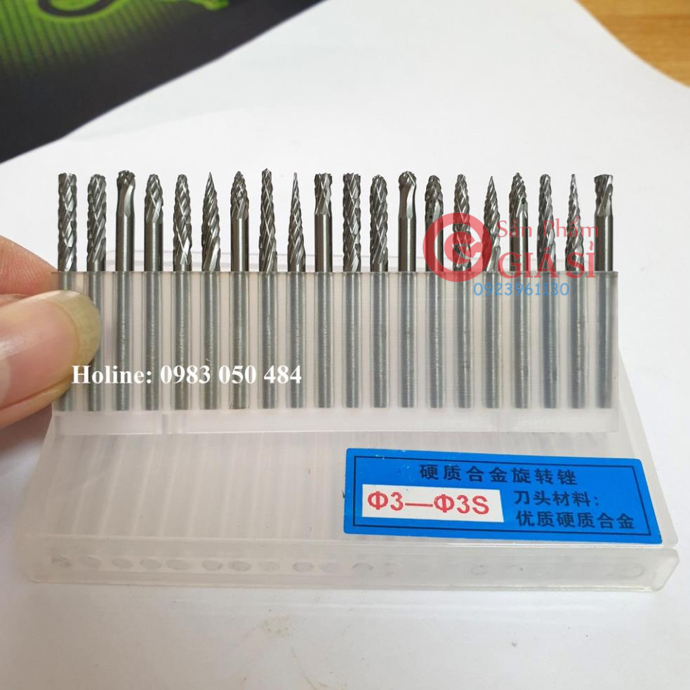 mũi mài khắc hợp kim 3x3mm bộ 20 mũi - mũi mài đa năng ❤️freeship❤️