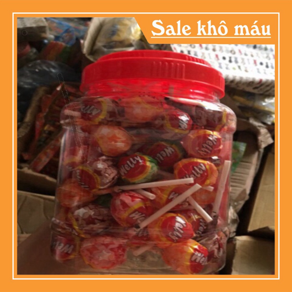 Kẹo Mút Welly Vị Trái Cây 1 Lọ 66 Que Có Lỗ Cắm Kẹo Tuổi Thơ Sỉ Đồ Ăn Vặt Trẻ Em Hà Nội Giá Rẻ, Hấp Dẫn, Siêu