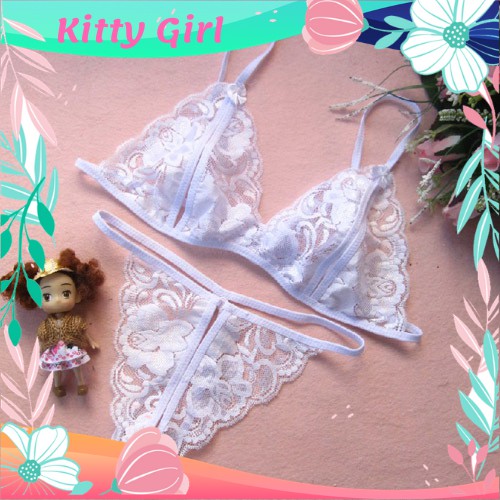 Bộ Đồ Lót Ren Xuyên Thấu Quần Chip Lọt Khe Áo Lót Không Mút Không Gọng - Nội Y Ren Sexy BL11 | BigBuy360 - bigbuy360.vn