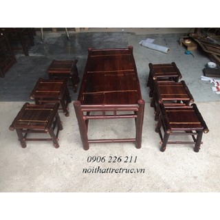 Bàn ghế tre cafe CF02