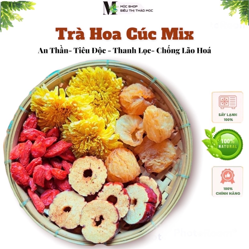 TRÀ HOA CÚC TÁO ĐỎ-KỲ TỬ-HOA HỒNG-LONG NHÃN (khoẻ -đẹp da-thanh lọc cơ thể)