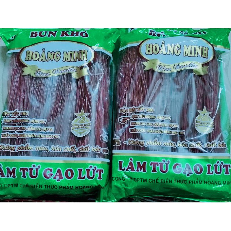 Mì bún phở gạo lứt Hoàng Minh Sợi Nhỏ gói 500gram