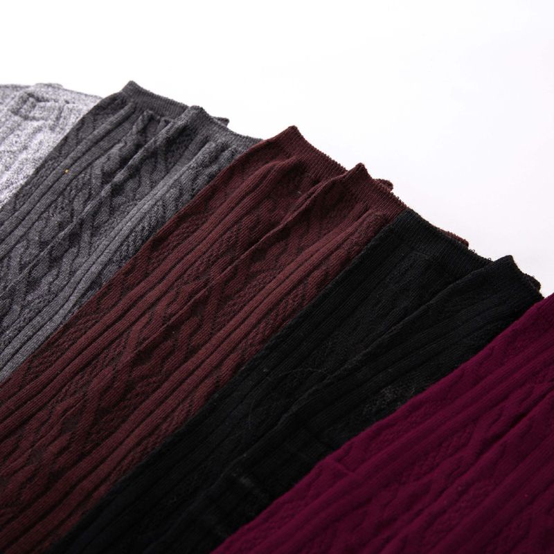 Xiangbao Vớ Dài Dệt Kim Màu Trơn Phong Cách Preppy Nhật Bản Cho Nữ Vào Mùa Đông